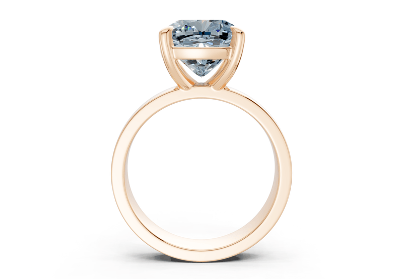 Cascade Blue Diamond Solitaire Cushion Squareuare Cut 4mm Engagement Ring - Ring Premier
