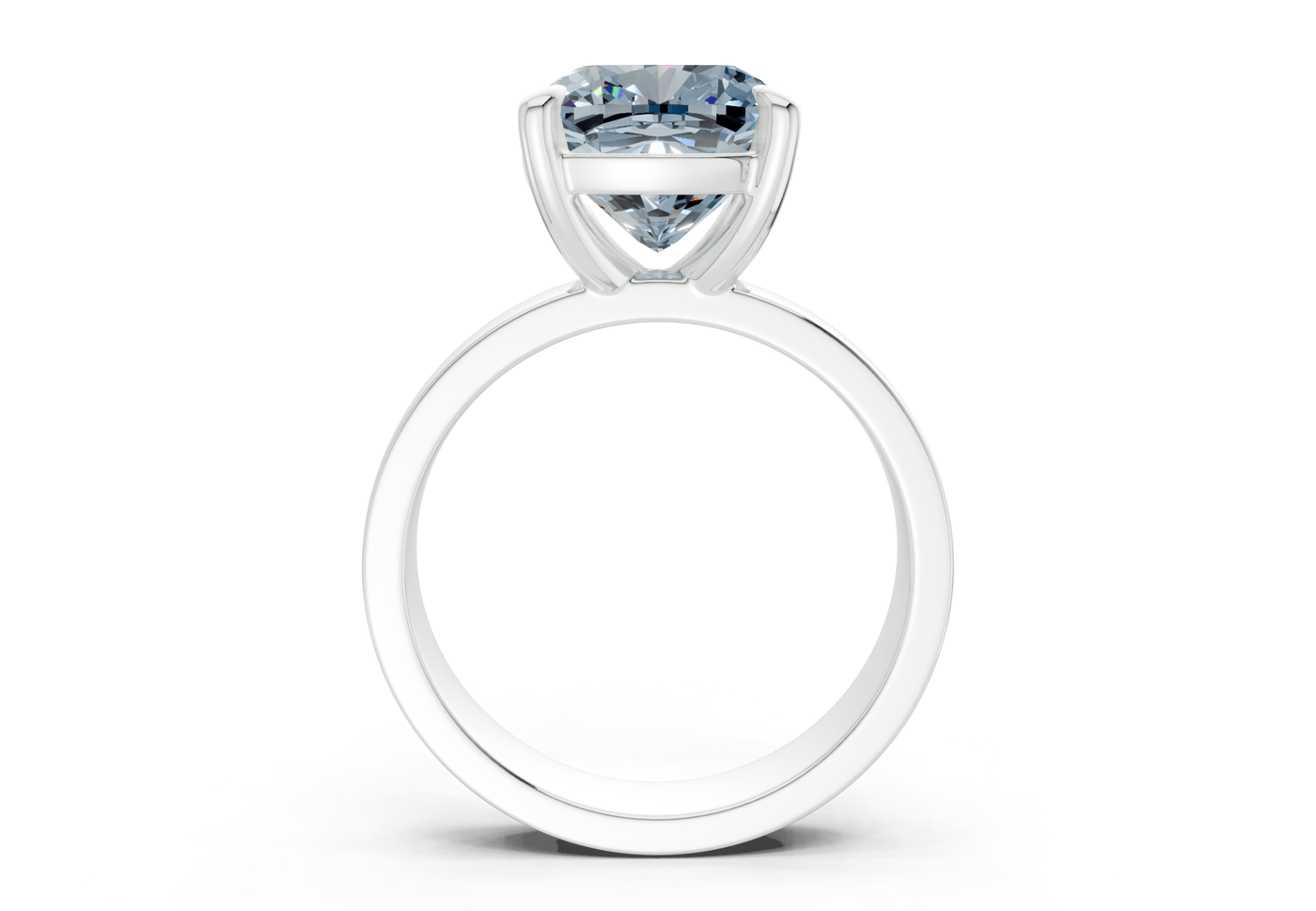 Cascade Blue Diamond Solitaire Cushion Squareuare Cut 4mm Engagement Ring