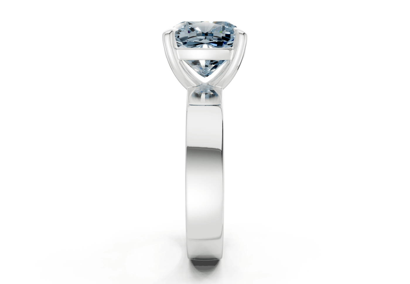 Cascade Blue Diamond Solitaire Cushion Squareuare Cut 4mm Engagement Ring