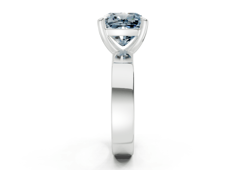 Cascade Blue Diamond Solitaire Cushion Squareuare Cut 4mm Engagement Ring - Ring Premier