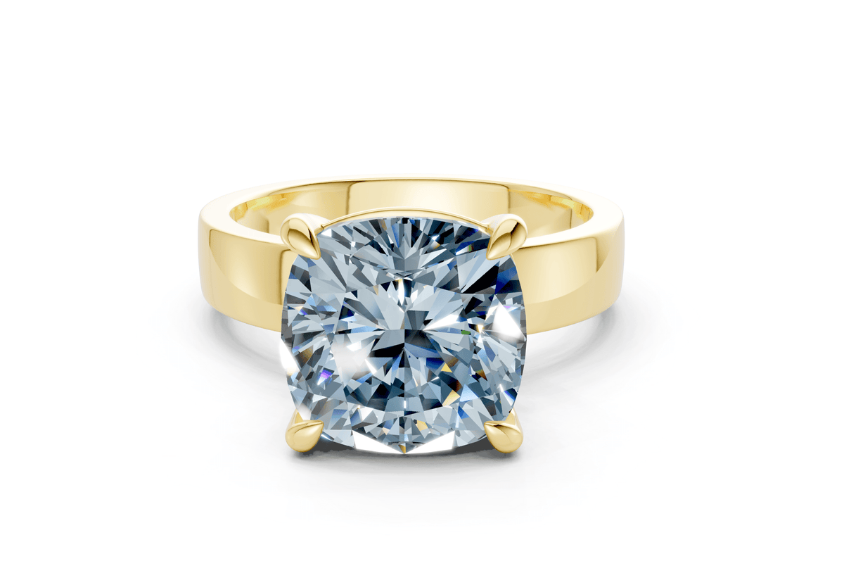 Cascade Blue Diamond Solitaire Cushion Squareuare Cut 4mm Engagement Ring