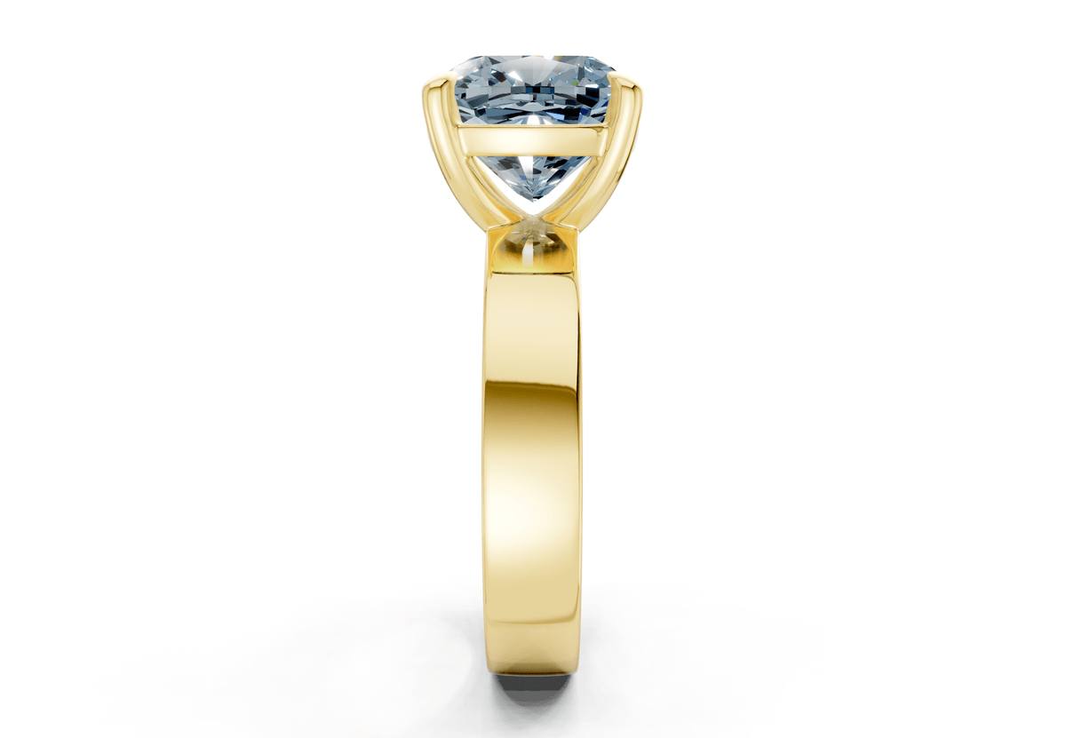 Cascade Blue Diamond Solitaire Cushion Squareuare Cut 4mm Engagement Ring