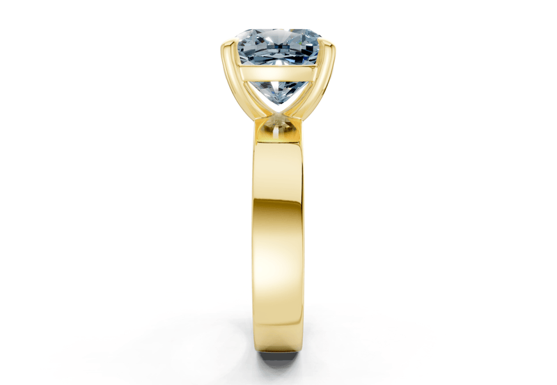 Cascade Blue Diamond Solitaire Cushion Squareuare Cut 4mm Engagement Ring - Ring Premier