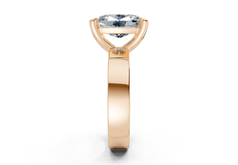 Cascade Blue Diamond Solitaire Elongated Cushion Cut 4mm Engagement Ring - Ring Premier