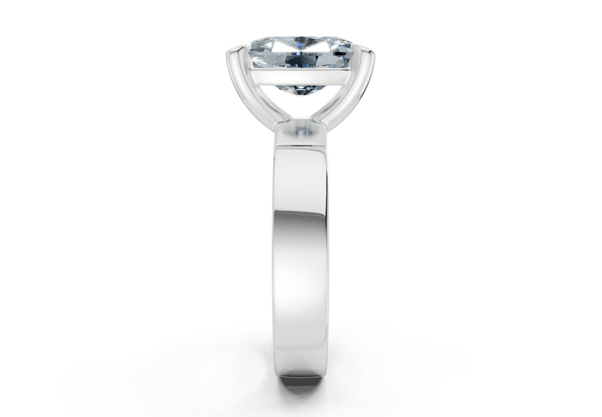 Cascade Blue Diamond Solitaire Elongated Cushion Cut 4mm Engagement Ring