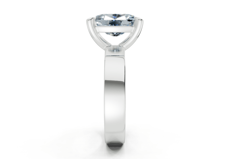 Cascade Blue Diamond Solitaire Elongated Cushion Cut 4mm Engagement Ring - Ring Premier