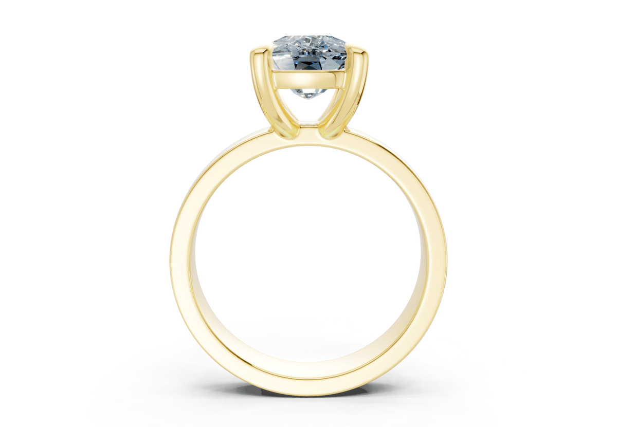 Cascade Blue Diamond Solitaire Elongated Cushion Cut 4mm Engagement Ring