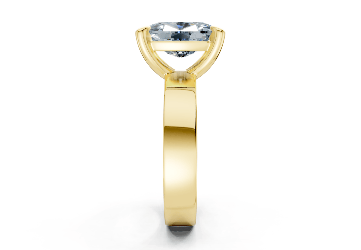 Cascade Blue Diamond Solitaire Elongated Cushion Cut 4mm Engagement Ring