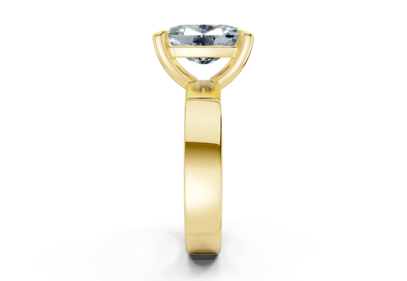 Cascade Blue Diamond Solitaire Elongated Cushion Cut 4mm Engagement Ring - Ring Premier