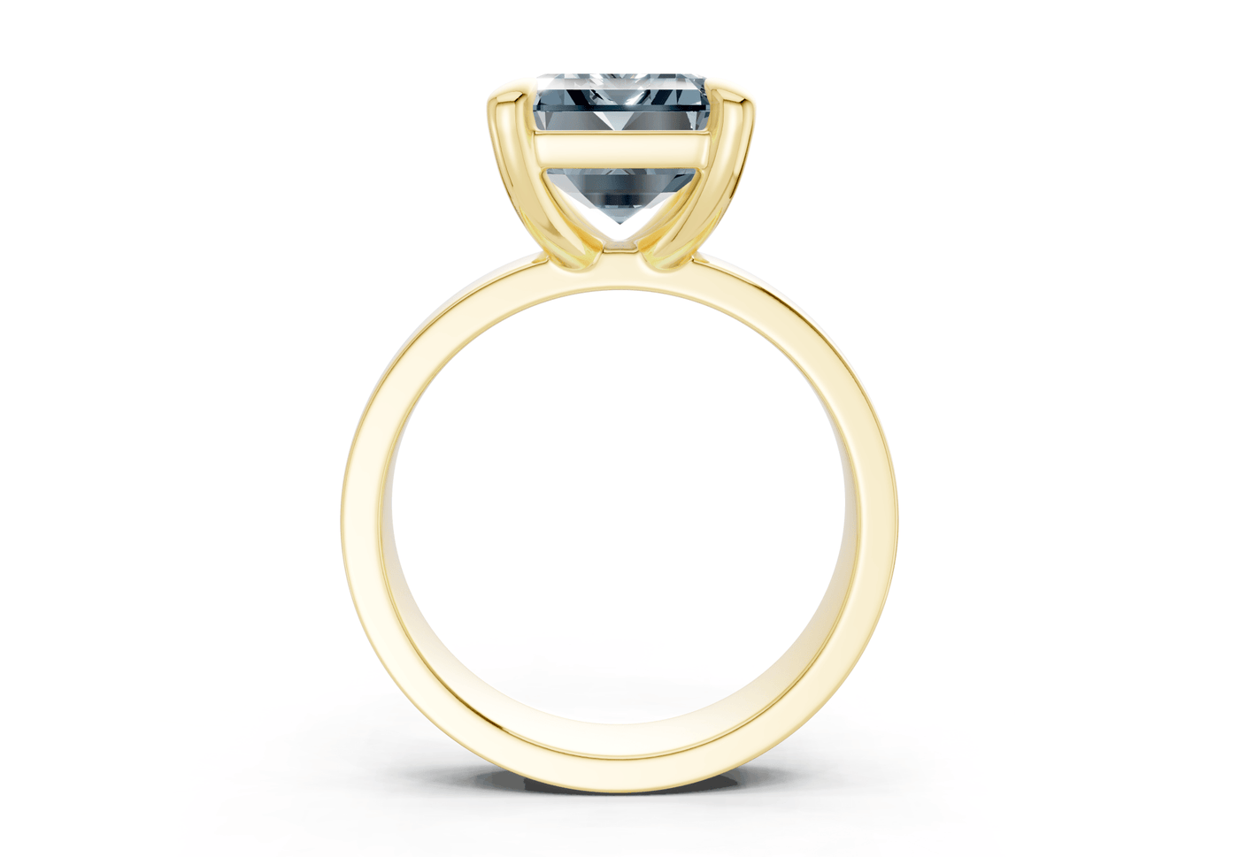 Cascade Blue Diamond Solitaire Emerald Cut 4mm Engagement Ring