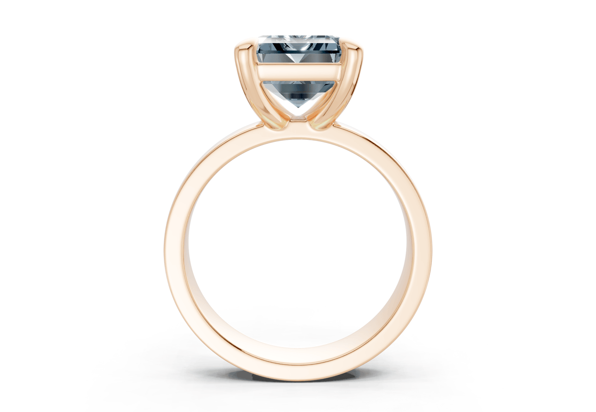 Cascade Blue Diamond Solitaire Emerald Cut 4mm Engagement Ring