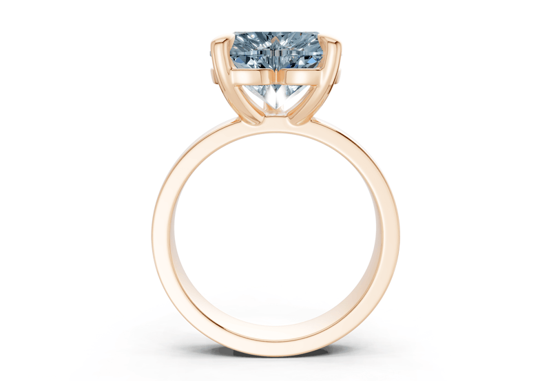 Cascade Blue Diamond Solitaire Heart Cut 4mm Engagement Ring - Ring Premier