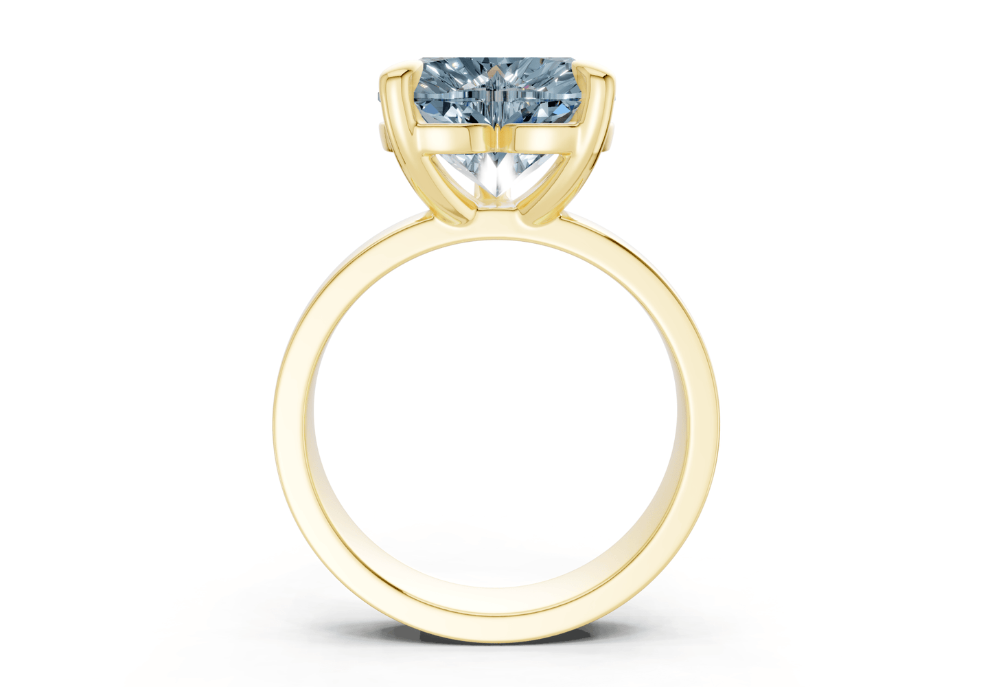 Cascade Blue Diamond Solitaire Heart Cut 4mm Engagement Ring - Ring Premier