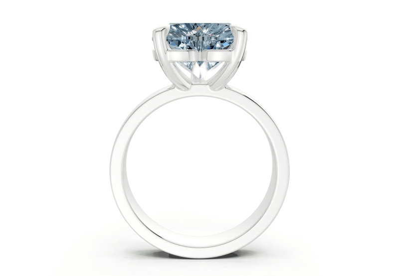 Cascade Blue Diamond Solitaire Heart Cut 4mm Engagement Ring - Ring Premier