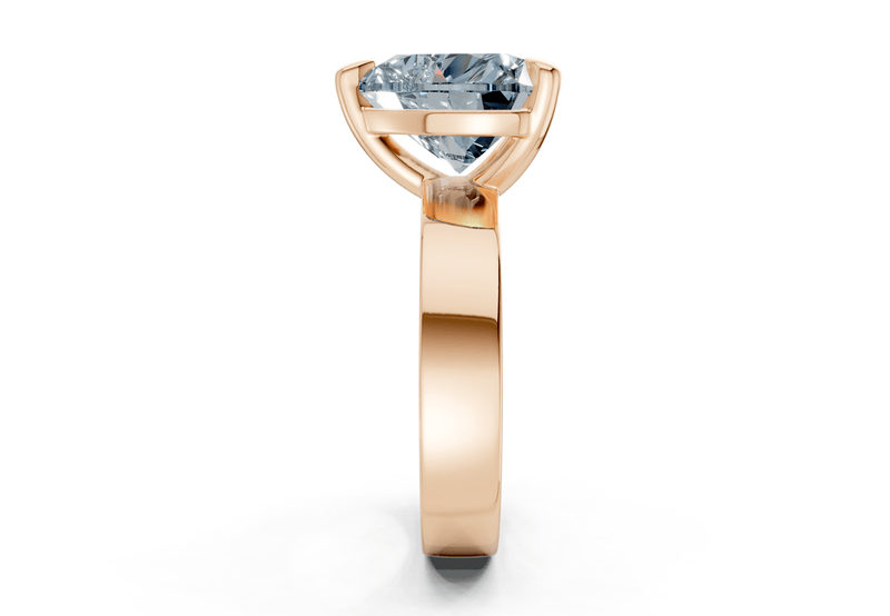 Cascade Blue Diamond Solitaire Heart Cut 4mm Engagement Ring - Ring Premier