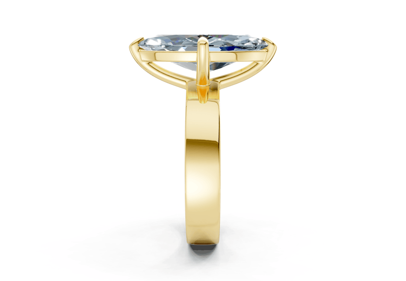 Cascade Blue Diamond Solitaire Marquise Cut 4mm Engagement Ring - Ring Premier