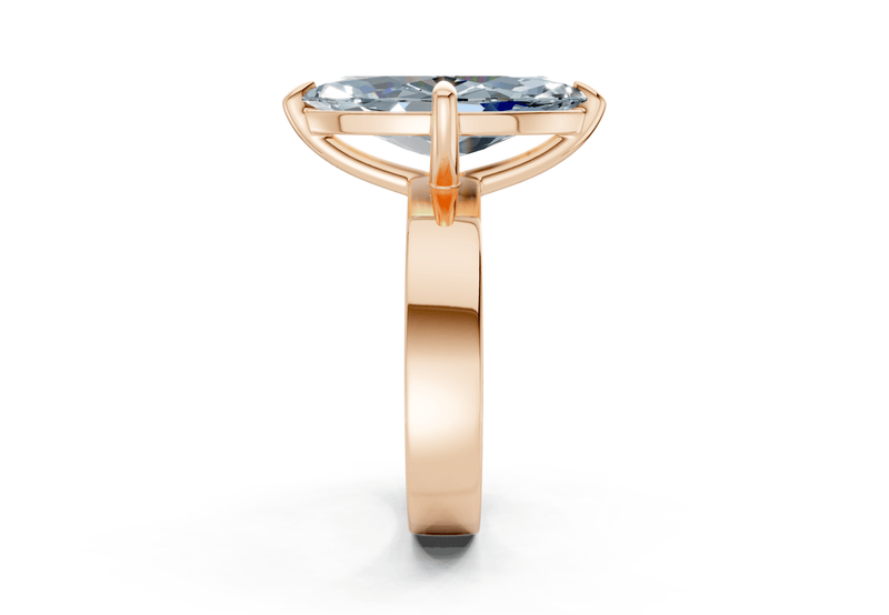 Cascade Blue Diamond Solitaire Marquise Cut 4mm Engagement Ring - Ring Premier