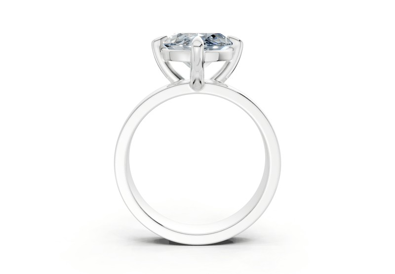 Cascade Blue Diamond Solitaire Marquise Cut 4mm Engagement Ring - Ring Premier