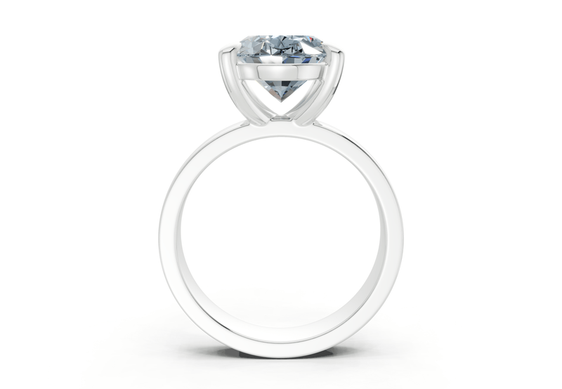 Cascade Blue Diamond Solitaire Oval Cut 4mm Engagement Ring - Ring Premier