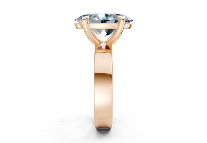 Cascade Blue Diamond Solitaire Oval Cut 4mm Engagement Ring - Ring Premier