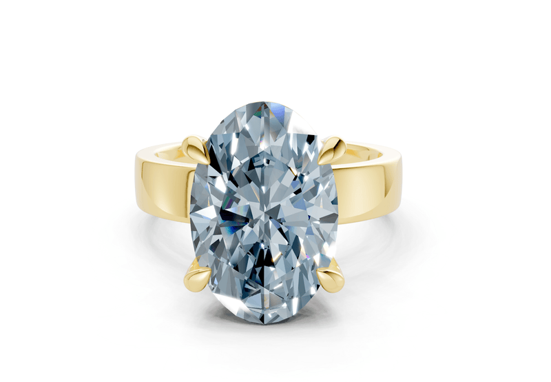 Cascade Blue Diamond Solitaire Oval Cut 4mm Engagement Ring