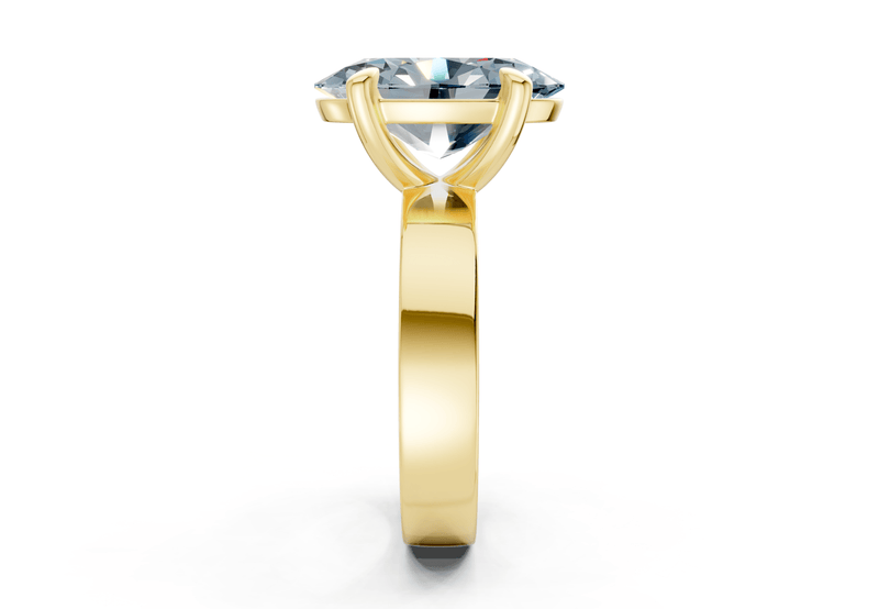 Cascade Blue Diamond Solitaire Oval Cut 4mm Engagement Ring - Ring Premier