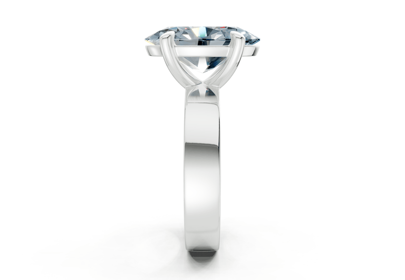 Cascade Blue Diamond Solitaire Oval Cut 4mm Engagement Ring - Ring Premier