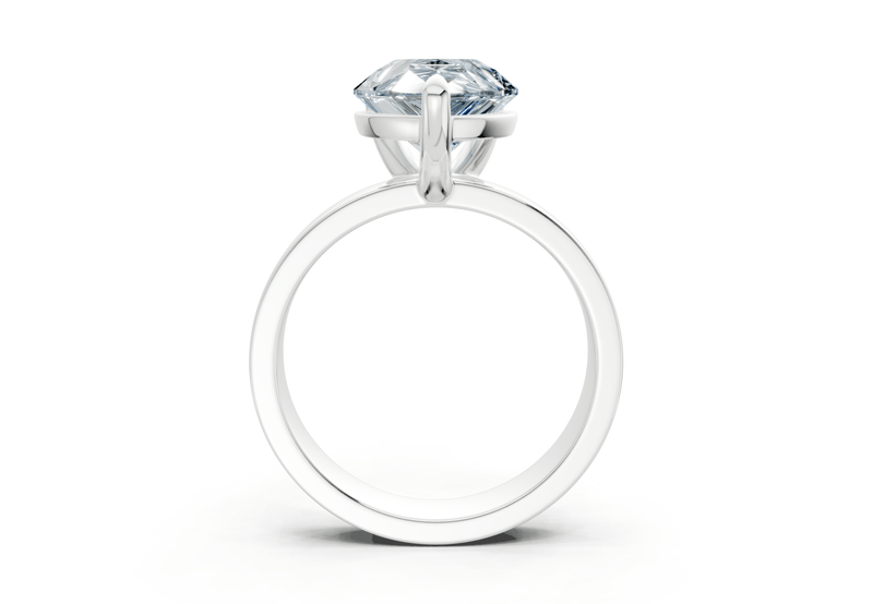 Cascade Blue Diamond Solitaire Pear Cut 4mm Engagement Ring - Ring Premier