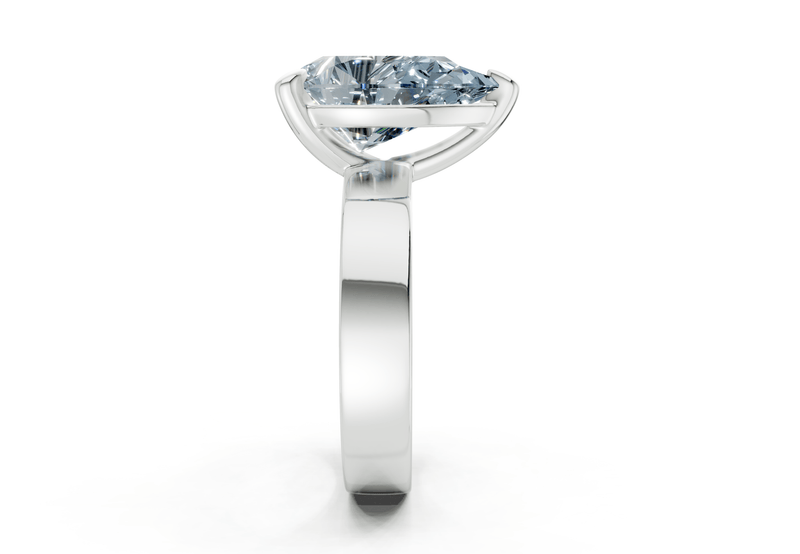 Cascade Blue Diamond Solitaire Pear Cut 4mm Engagement Ring - Ring Premier