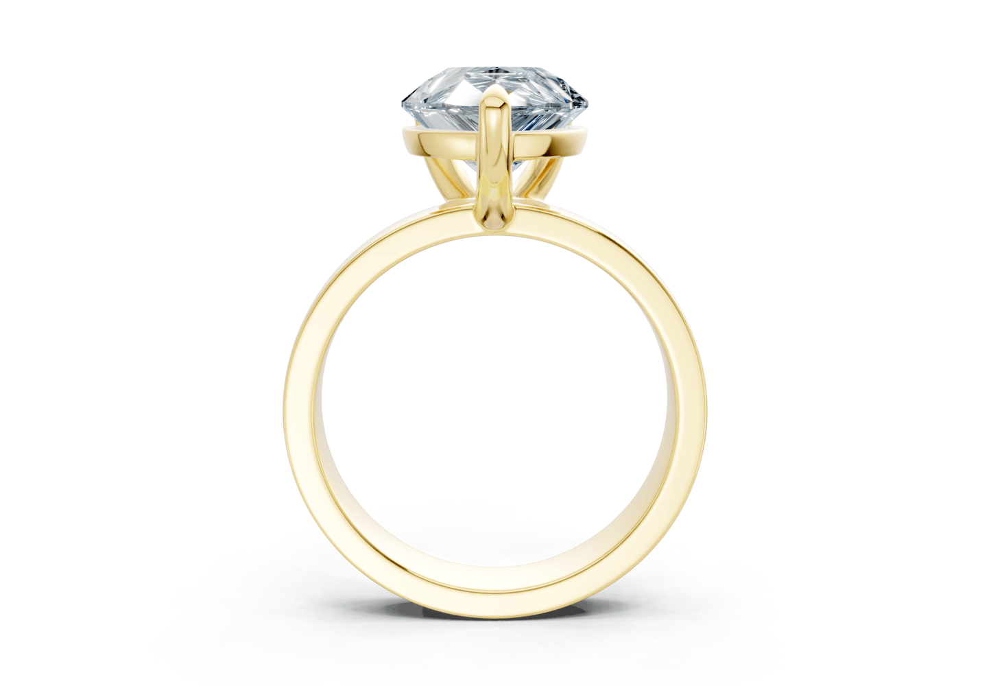 Cascade Blue Diamond Solitaire Pear Cut 4mm Engagement Ring - Ring Premier