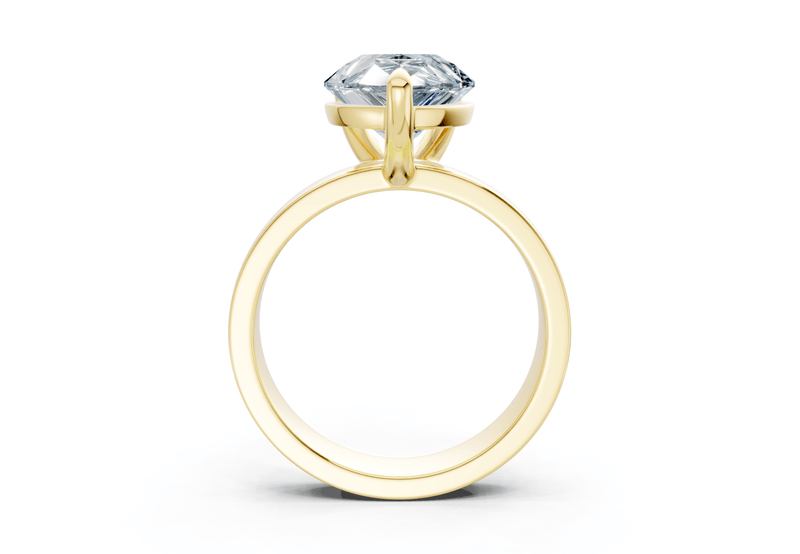 Cascade Blue Diamond Solitaire Pear Cut 4mm Engagement Ring