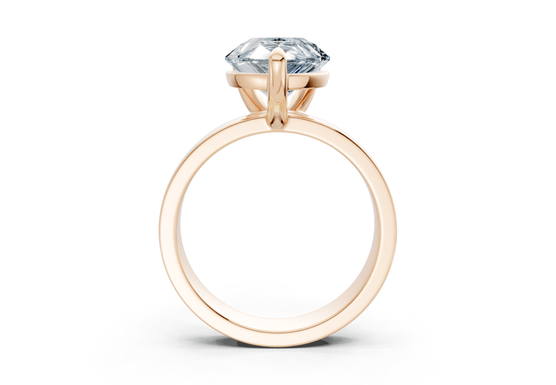 Cascade Blue Diamond Solitaire Pear Cut 4mm Engagement Ring - Ring Premier