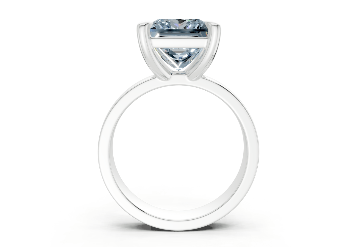 Cascade Blue Diamond Solitaire Princess Cut 4mm Engagement Ring