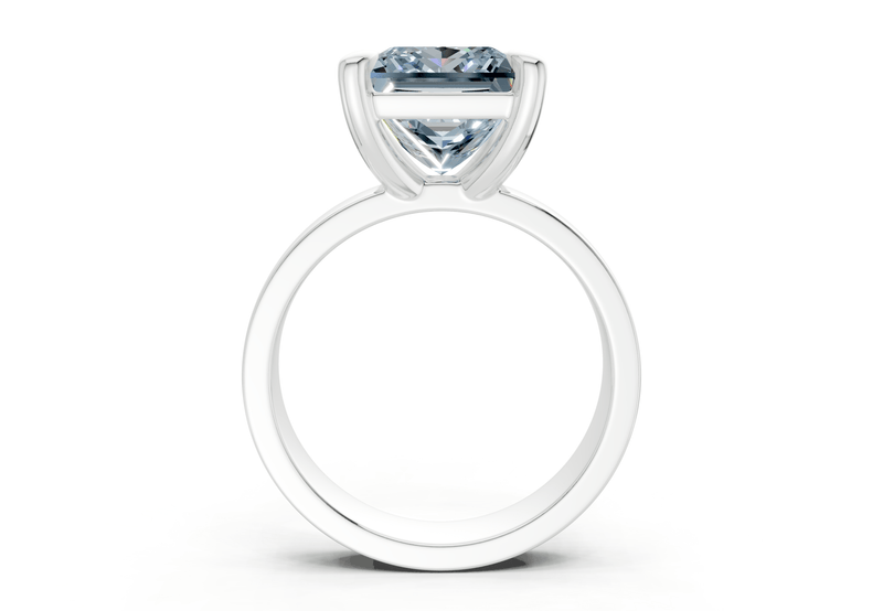 Cascade Blue Diamond Solitaire Princess Cut 4mm Engagement Ring - Ring Premier