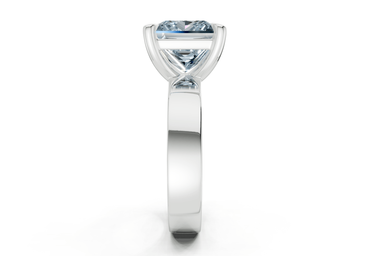 Cascade Blue Diamond Solitaire Princess Cut 4mm Engagement Ring