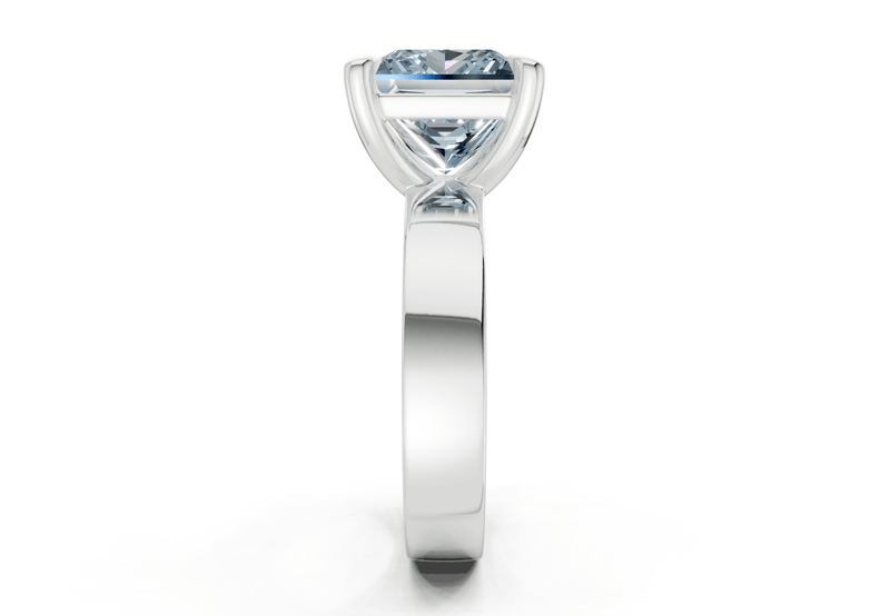 Cascade Blue Diamond Solitaire Princess Cut 4mm Engagement Ring - Ring Premier