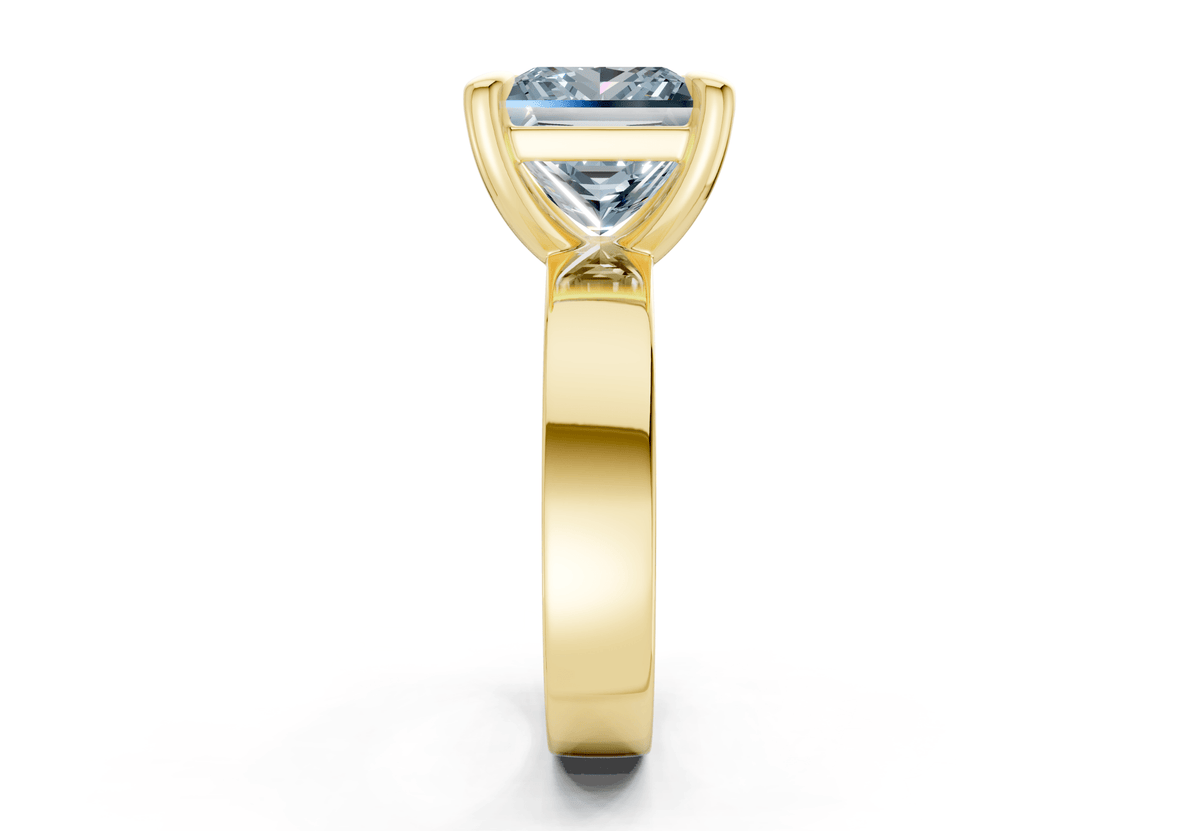 Cascade Blue Diamond Solitaire Princess Cut 4mm Engagement Ring