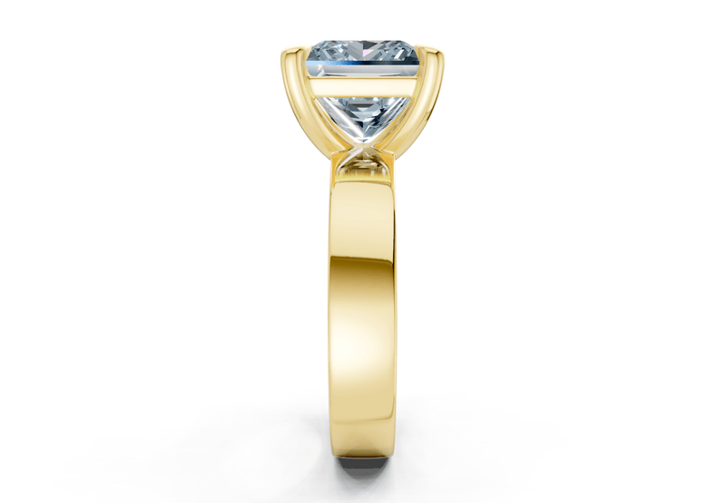 Cascade Blue Diamond Solitaire Princess Cut 4mm Engagement Ring - Ring Premier