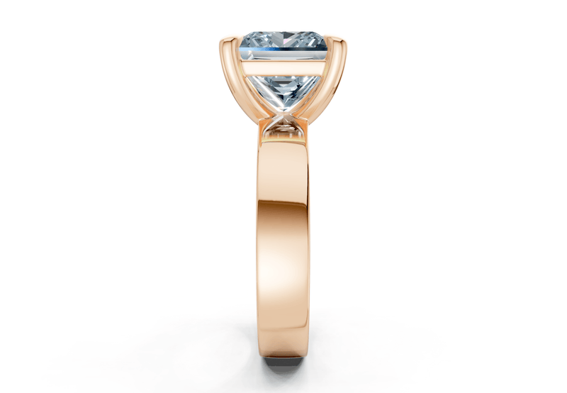 Cascade Blue Diamond Solitaire Princess Cut 4mm Engagement Ring - Ring Premier