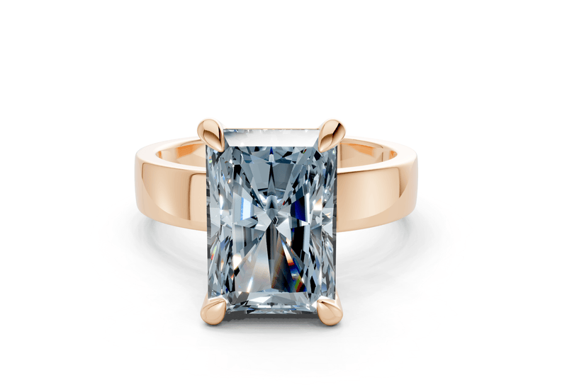 Cascade Blue Diamond Solitaire Radiant Cut 4mm Engagement Ring - Ring Premier