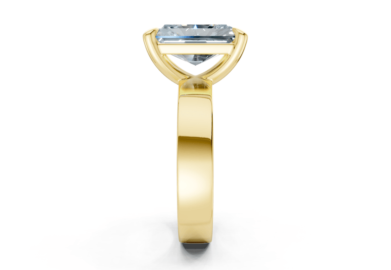 Cascade Blue Diamond Solitaire Radiant Cut 4mm Engagement Ring - Ring Premier