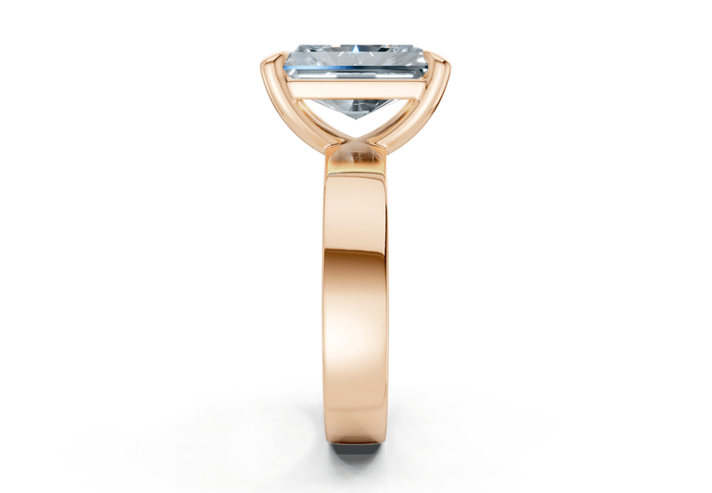 Cascade Blue Diamond Solitaire Radiant Cut 4mm Engagement Ring - Ring Premier