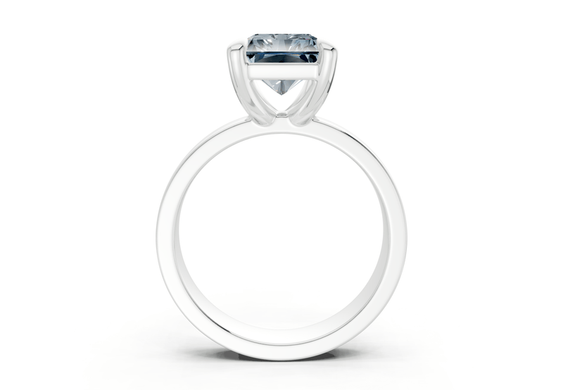 Cascade Blue Diamond Solitaire Radiant Cut 4mm Engagement Ring - Ring Premier