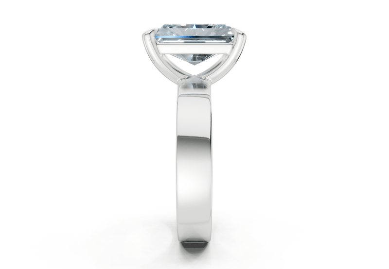Cascade Blue Diamond Solitaire Radiant Cut 4mm Engagement Ring - Ring Premier