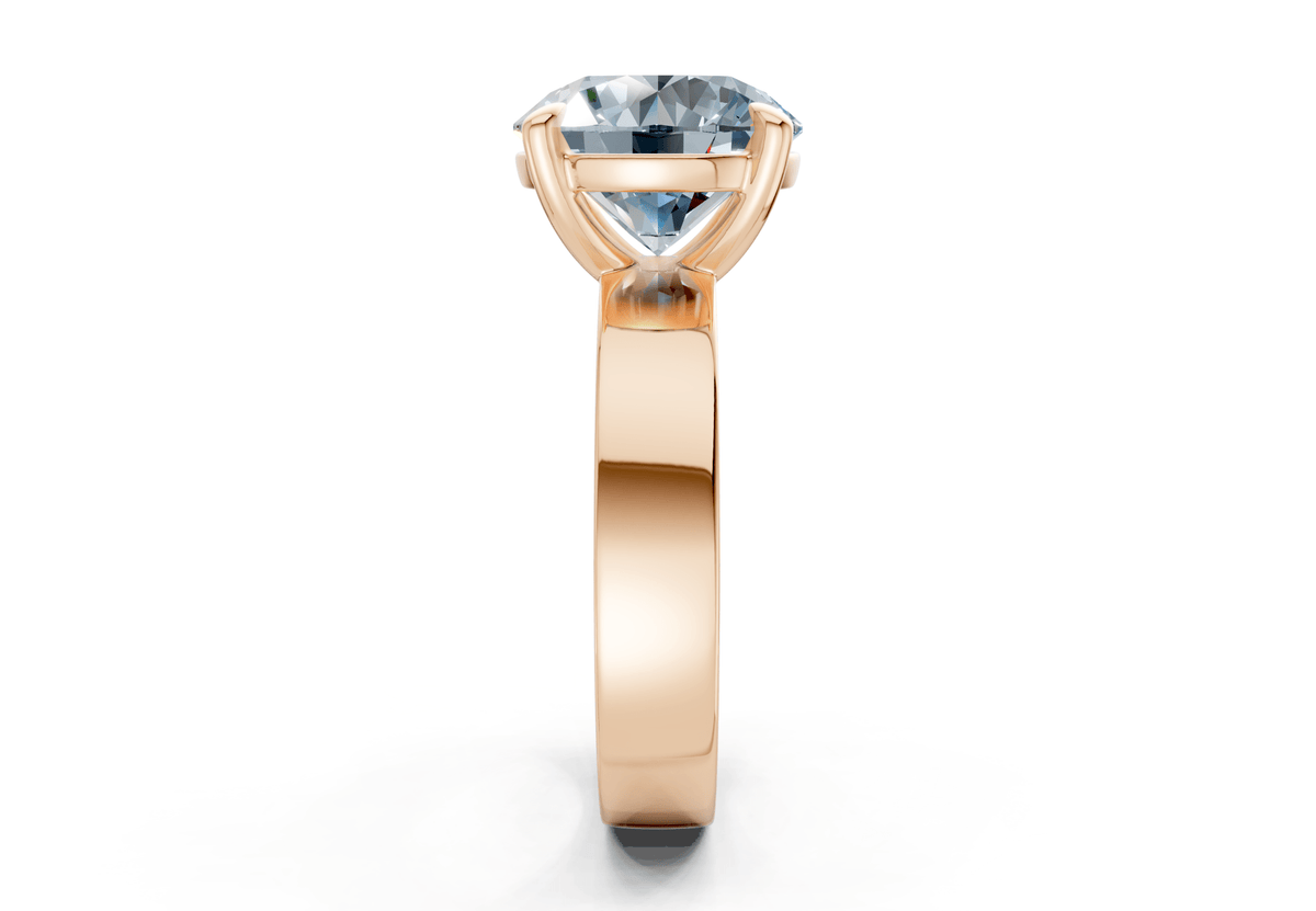 Cascade Blue Diamond Solitaire Round Cut 4mm Engagement Ring
