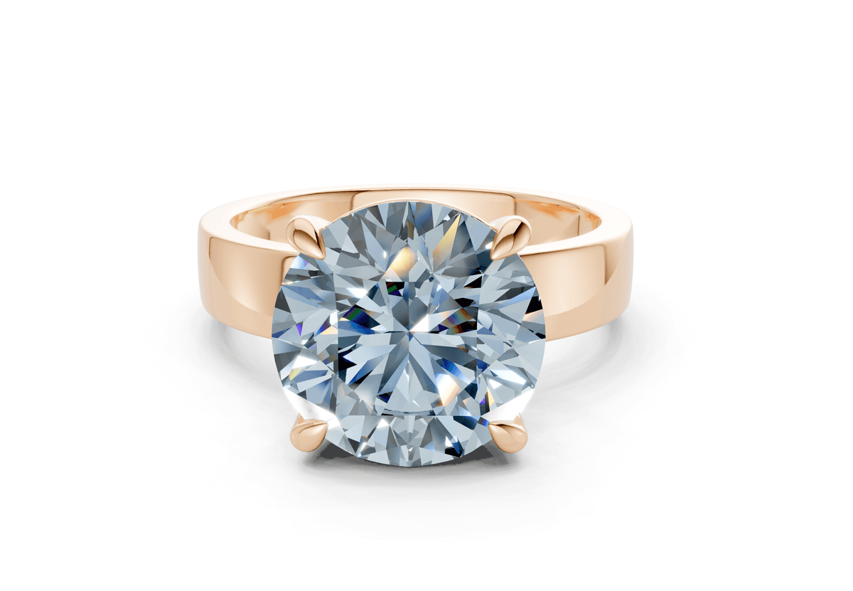 Cascade Blue Diamond Solitaire Round Cut 4mm Engagement Ring