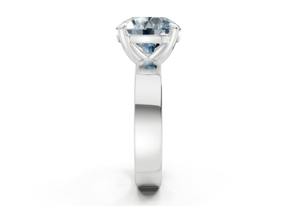 Cascade Blue Diamond Solitaire Round Cut 4mm Engagement Ring
