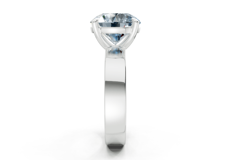 Cascade Blue Diamond Solitaire Round Cut 4mm Engagement Ring - Ring Premier
