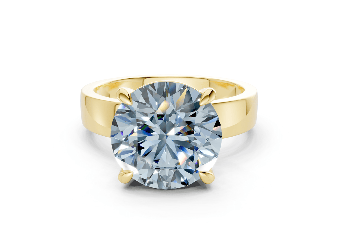 Cascade Blue Diamond Solitaire Round Cut 4mm Engagement Ring