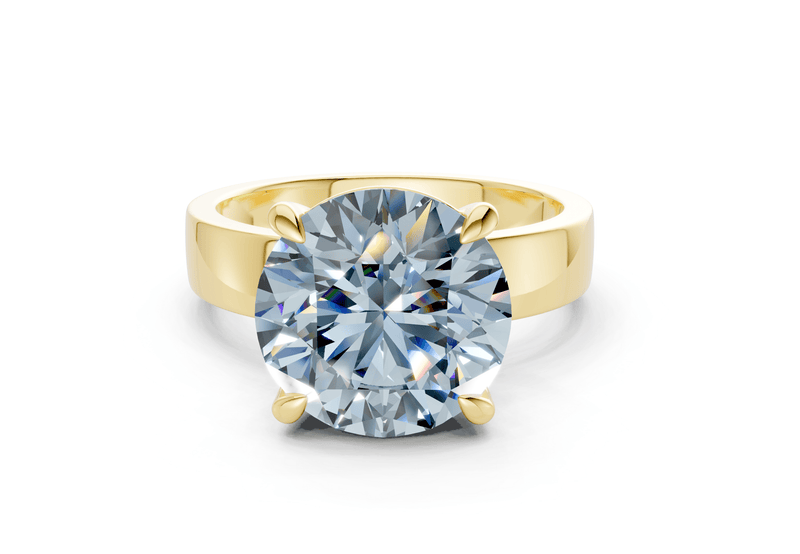 Cascade Blue Diamond Solitaire Round Cut 4mm Engagement Ring